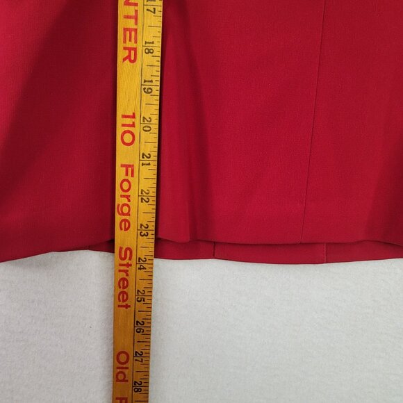 VTG Adolfo Red Button-Up Blazer Size 6 Leopard Print Removable Collar Deadstock - Picture 13 of 13